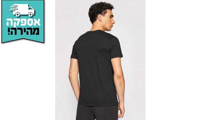 3 חולצת קצרה לגבר ARMANI EXCHANGE דגם Slim Fit Czarny - שחור