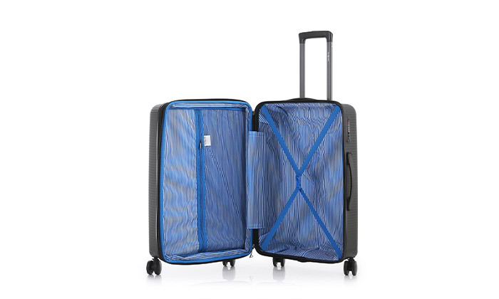 22 שלישיית מזוודות SWISS VOYAGER דגם בוסטון, כולל תיק איפור מתנה