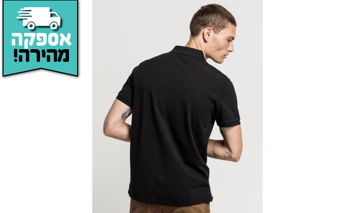 3 חולצת פולו קצרה לגברים 100% כותנה GANT - צבע שחור
