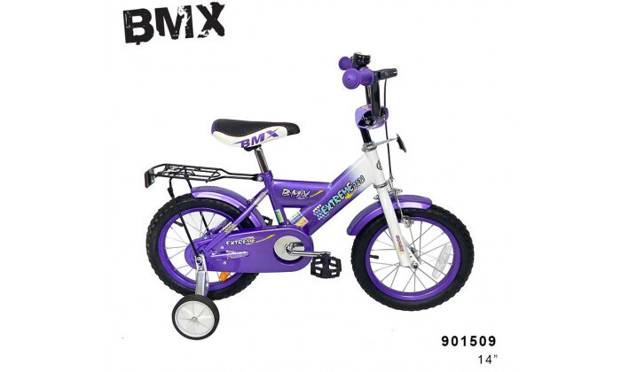 4 אופני BMX לילדים "14 עם גלגלי עזר - צבע סגול