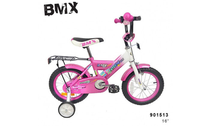 4 אופני BMX לילדים "16 עם גלגלי עזר - צבע ורוד