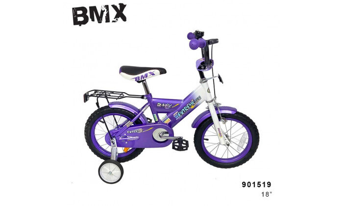 4 אופני BMX לילדים "18 עם גלגלי עזר - צבע סגול