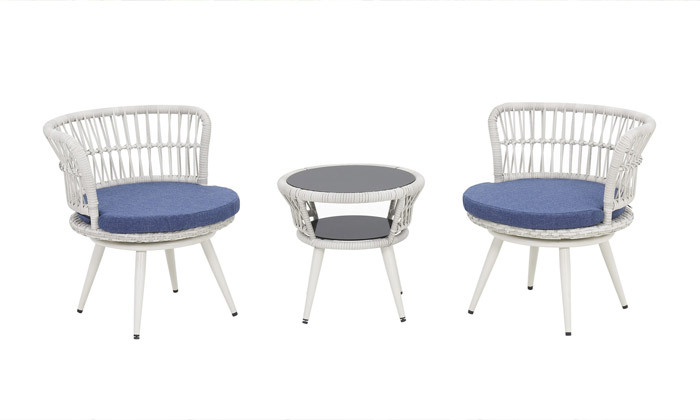 3 סט שולחן וזוג כיסאות לגינה SUNRISE דגם מרבלה