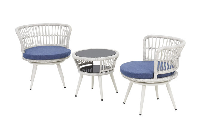 4 סט שולחן וזוג כיסאות לגינה SUNRISE דגם מרבלה