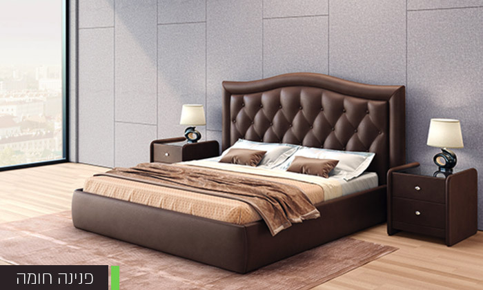 4 מיטה זוגית מרופדת בבד קטיפה עם ארגז מצעים דגם אליסון - צבעים לבחירה