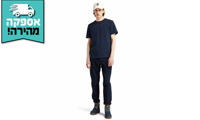 5 חולצה קצרה לגברים Timberland דגם Linear - כחול כהה