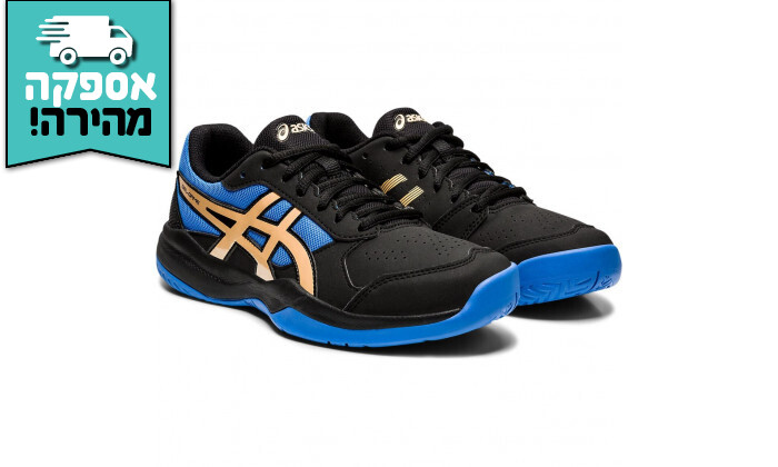 6 נעלי טניס לילדים אסיקס Asics , דגם GEL-GAME 7 GS בצבע שחור-כחול