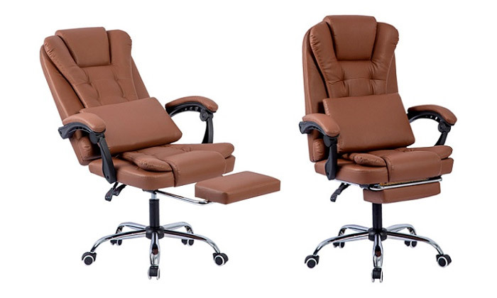 3 כיסא מנהלים דמוי עור עם הדום נשלף דגם LAUPERD - צבע לבחירה