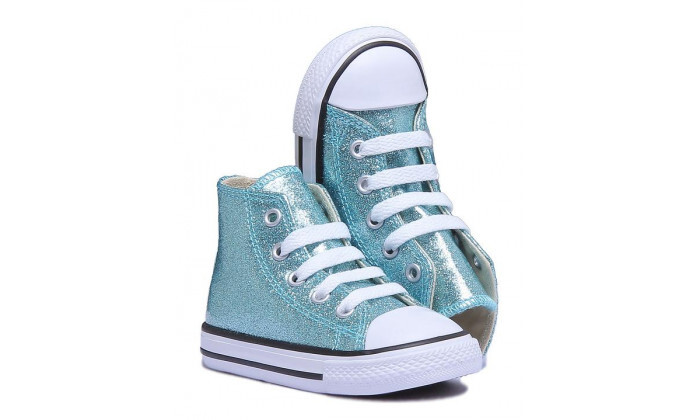 4 נעלי סניקרס אולסטאר ALL STAR לפעוטות CONVERSE בצבע טורקיז מנצנץ