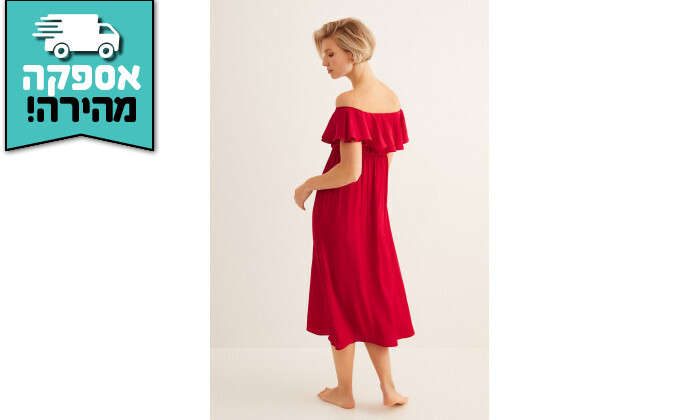 3 שמלת סאטן מידי Women'secret בצבע אדום