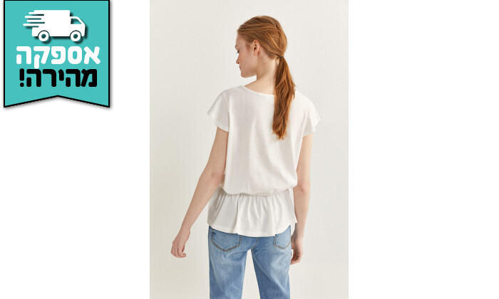 4 חולצה לנשים בשילוב תחרה ספרינגפילד SPRINGFIELD - לבן