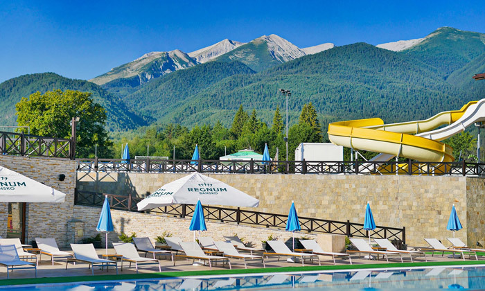 2 חופשת קיץ מיוחדת בבנסקו שלמרגלות הרי פירין: 6 לילות במלון 5* ע"ב חצי פנסיון עם מגלשות מים