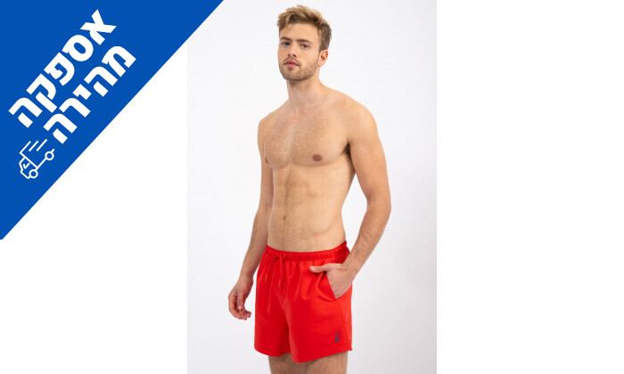 5 מכנסי בגד ים לגברים NAUTICA - אדום