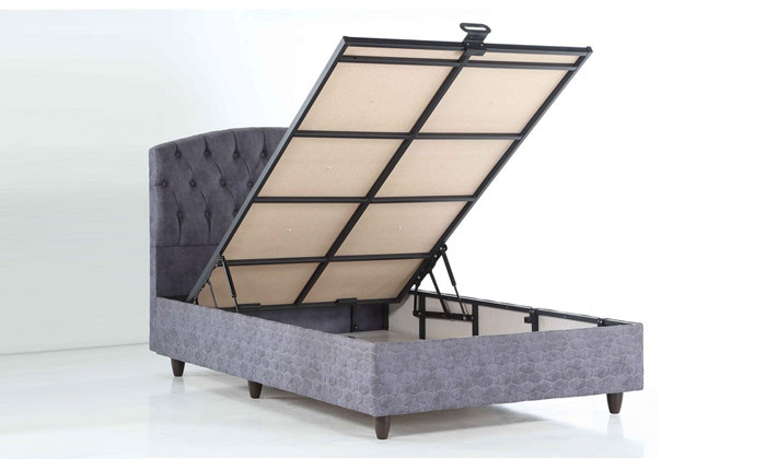 4 מיטה זוגית מרופדת עם ארגז מצעים BRADEX דגם ARMONI - צבע לבחירה