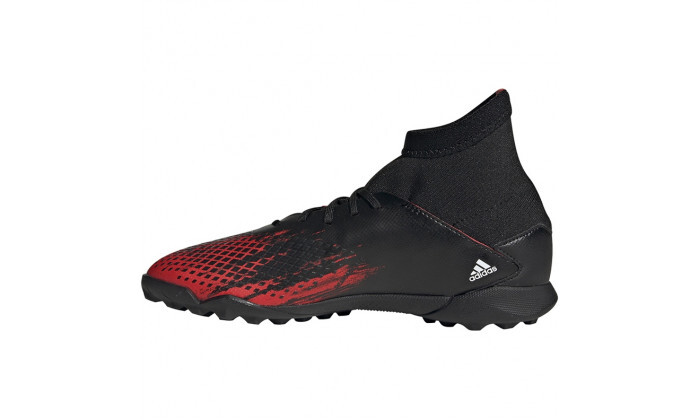 2 נעלי כדורגל לילדים אדידס adidas, דגם Predator 20.3 Turf בצבע שחור-אדום-לבן