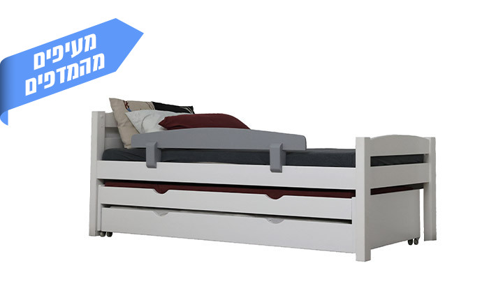 8 מיטת ילדים משולשת Highwood דגם יהלי עם אופציה למזרן - צבעים לבחירה