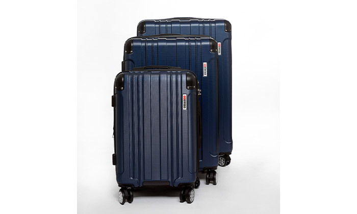 4 3 מזוודות קשיחות 20, 26 ו-30 אינץ' GO LUGGAGE - צבע לבחירה