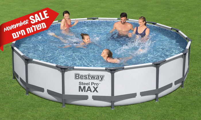 2 בריכה מוגבהת עם מסגרת עגולה 421x84 ס"מ Bestway, דגם 56595