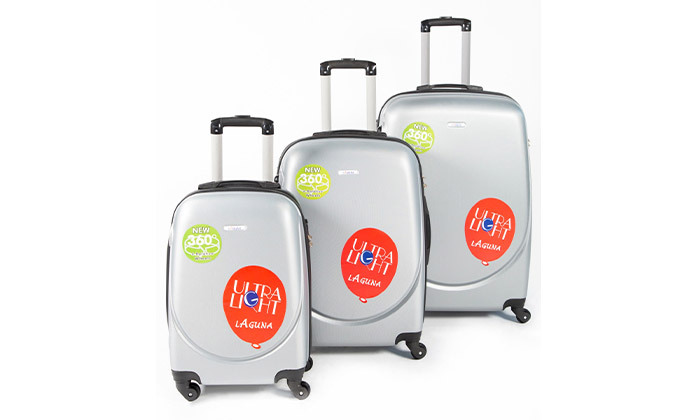 3 3 מזוודות קשיחות 20, 24 ו-28 אינץ' דגם Laguna - צבעים לבחירה