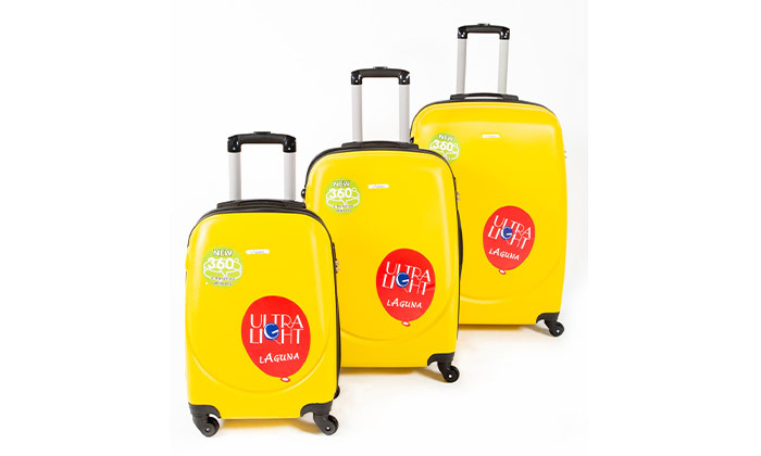 5 3 מזוודות קשיחות 20, 24 ו-28 אינץ' דגם Laguna - צבעים לבחירה