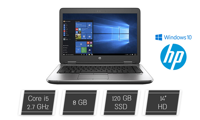 1 מחשב נייד "14 מחודש HP דגם 640 G1 מסדרת ProBook עם זיכרון 8GB ומעבד i5