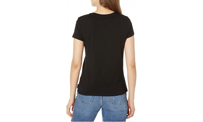 3 חולצה לנשים Calvin Klein דגם Foil Monogram Logo - שחור