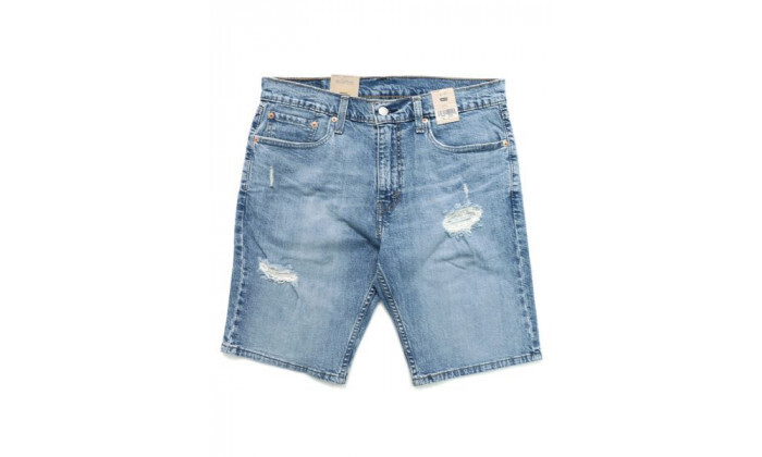 5 מכנסי ברמודה ג'ינס לגברים Levis דגם 505 - תכלת