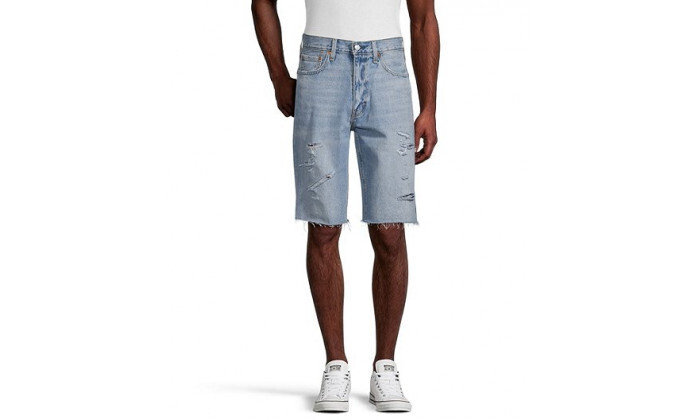 4 מכנסי ברמודה ג'ינס לגברים Levis דגם 469 - תכלת