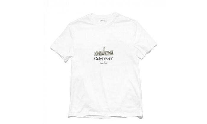4 חולצת טי שירט לגברים Calvin Klein דגם Graphic - לבן