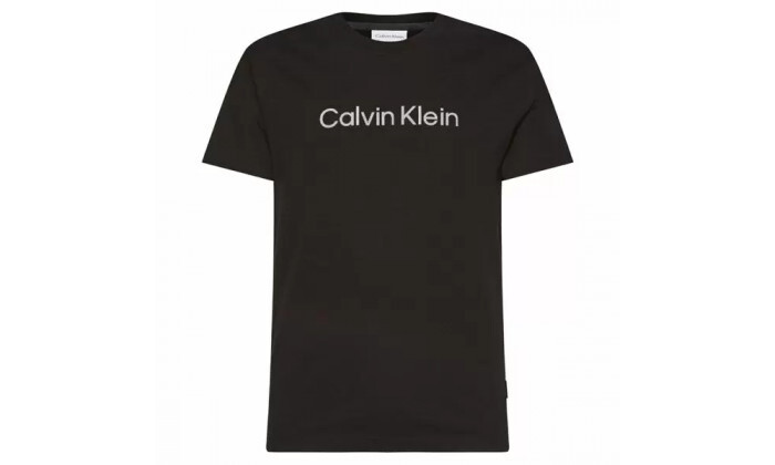 3 חולצת טי שירט לגברים Calvin Klein דגם STRIPED LOGO - שחור