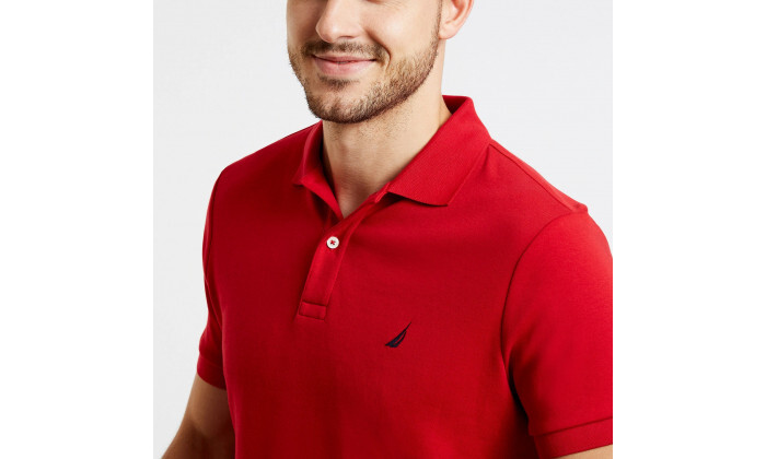 4 חולצת פולו 100% כותנה לגברים NAUTICA - אדום