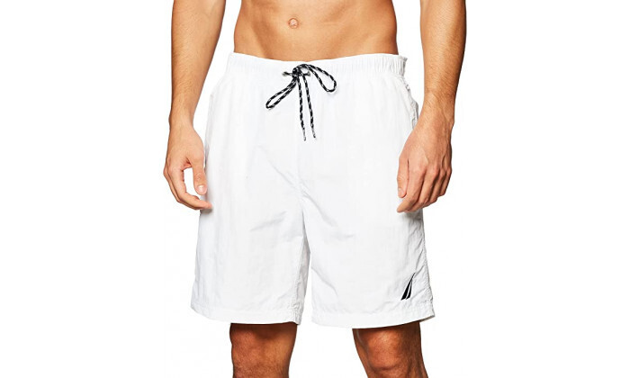 4 מכנסי בגד ים לגברים NAUTICA דגם "8 SIGNATURE - לבן