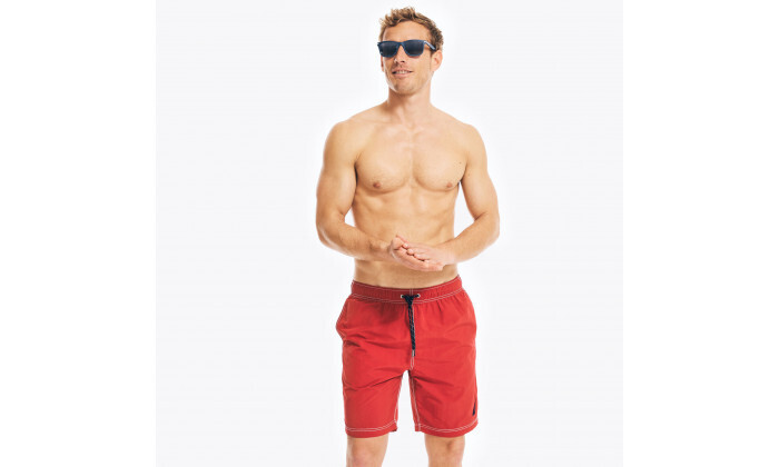 4 מכנסי בגד ים לגברים NAUTICA דגם "8 SIGNATURE - אדום