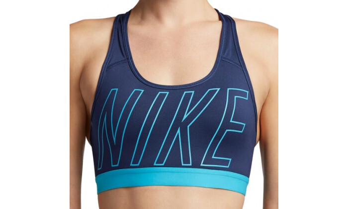4 חזיית ספורט לנשים נייקי NIKE דגם Classic Logo Read - כחול