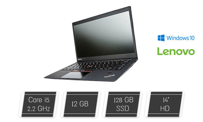 3 מחשב נייד מחודש Lenovo דגם ThinkPad T450 עם מסך "14, זיכרון 12GB ומעבד i5