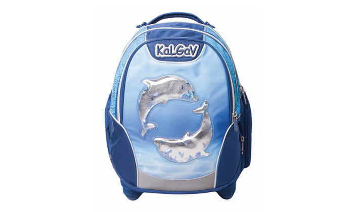 3 תיק קל גב לבית הספר, דגם X Bag דולפינים כחול