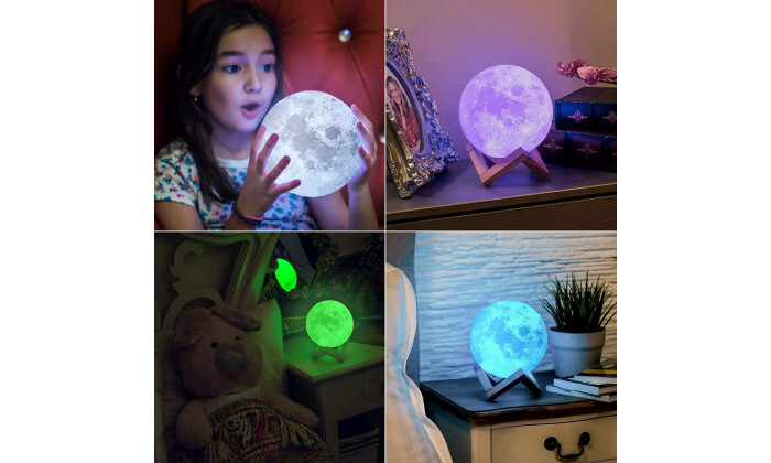 3 מנורת ירח מחליפה צבעים עם רמקול Bluetooth ושלט