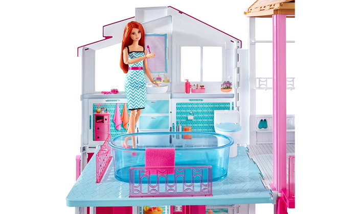 3 בית ברביות Barbie בעל 3 קומות ומעלית