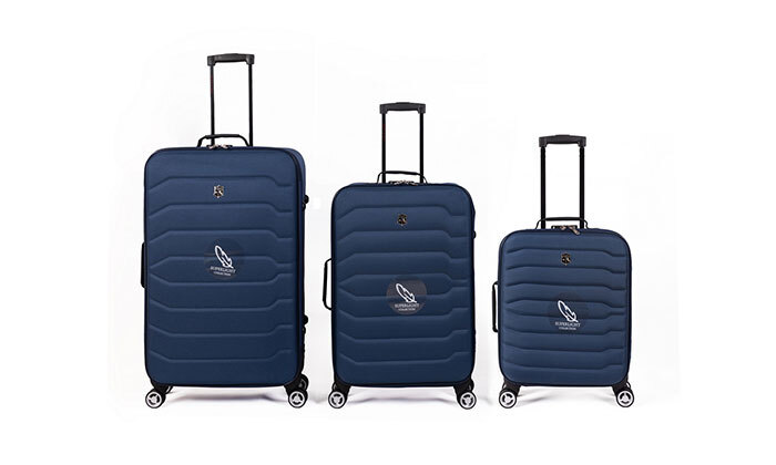 4 סט 3 מזוודות בד SWISS - צבעים לבחירה