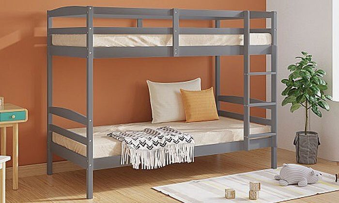 7 מיטת קומותיים מעץ מלא עם מזרנים Twins Design דגם ארין - צבע לבחירה