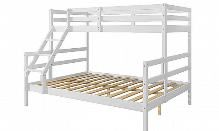 6 מיטת קומותיים מעץ מלא עם מזרנים Twins Design דגם אודיה - צבע לבחירה