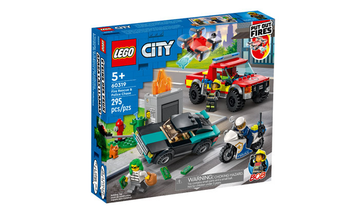 לגו סיטי LEGO CITY: משחק כיבוי אש ומרדף משטרתי 60319