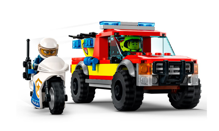 4 לגו סיטי LEGO CITY: משחק כיבוי אש ומרדף משטרתי 60319