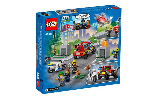 5 לגו סיטי LEGO CITY: משחק כיבוי אש ומרדף משטרתי 60319