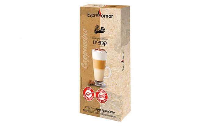 5 מארז 100 קפסולות Espressomor להכנת משקאות חלב - טעמים לבחירה