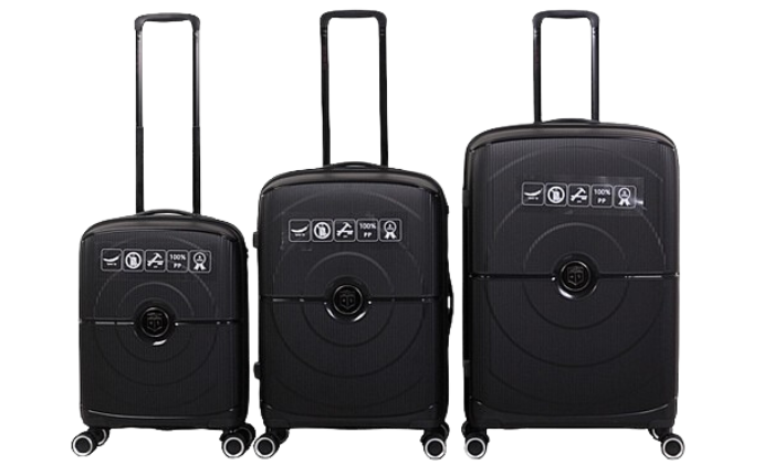2 סט 3 מזוודות קשיחות 20, 25 ו-28 אינץ' SWISS BAG‏ דגם 100%PP - צבעים לבחירה