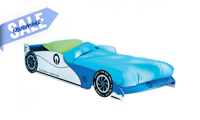 4 מיטת ילדים בעיצוב מכונית מרוץ BRADEX, דגם GRAND PRIX 