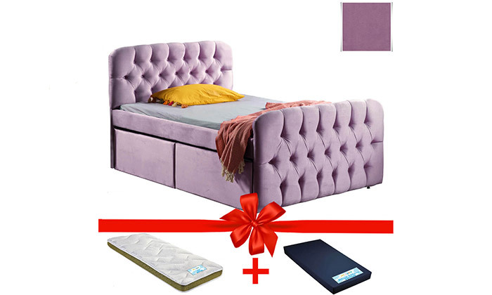 3 רהיטי סוכריה: מיטה וחצי דגם קפיטונז' עם מיטת חבר ומזרנים - צבעים לבחירה