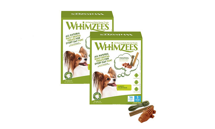 3 אניפט: 2 אריזות חטיפי לעיסה דנטליים לכלבים Whimzees - גדלים לבחירה