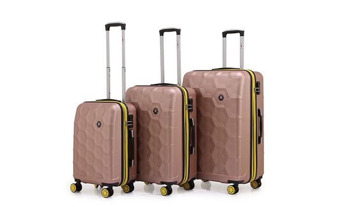 6 4 מזוודות קשיחות 14, 20, 24 ו-28 אינץ' SWISS VOYAGER דגם ROMA - צבעים לבחירה